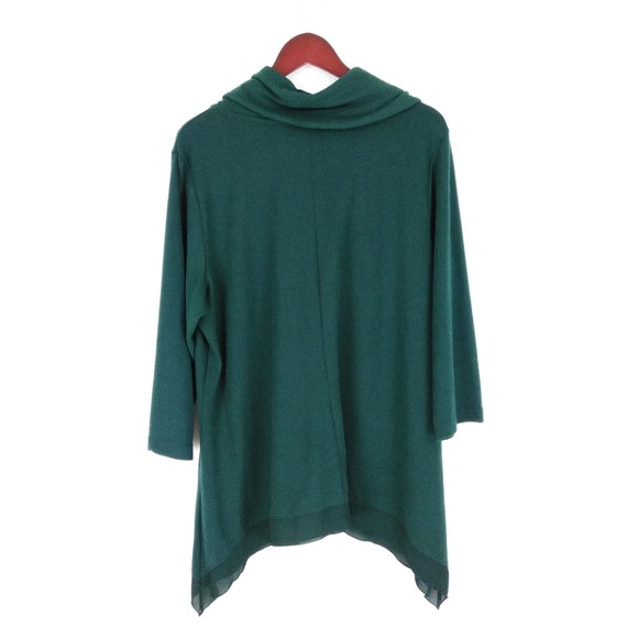 Forest Green Knit Tunic Sweater - 1X - Picture 3 of 5